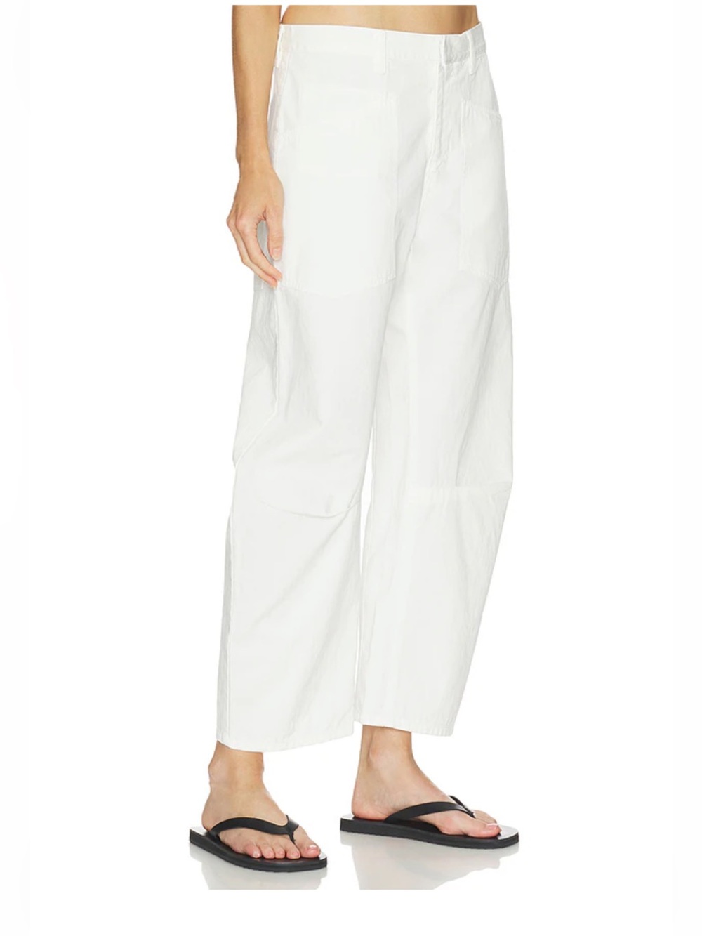 Nili Lotan White Cropped Wide-Leg Pants